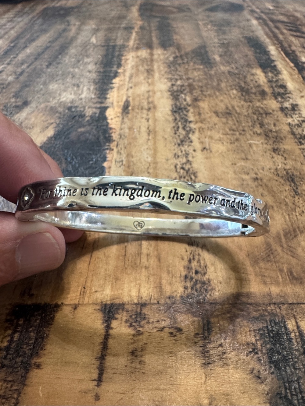 Brighton Silver-Tone Inspirational Engraved Cuff - Silver